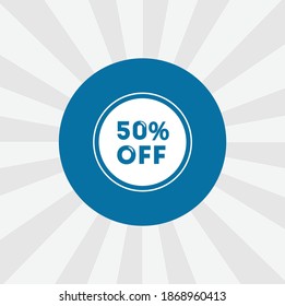 Up to 50% off sale promotion isolated vector icon. shopping design element