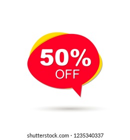 50% off sale speech bubble icon