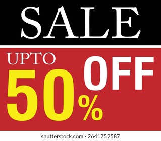 50% off sale tag. Sale of special offers. Discount with the price is 50%.
