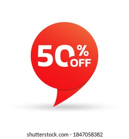 50 Off Sale Tag Sticker Discount Stock Vector (Royalty Free) 1847058382 ...