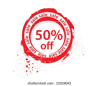 50 % off sale tags, vector illustration