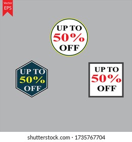 Up to 50% off shape and text design .