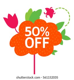 50% off sign vector illustration