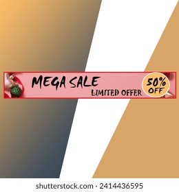 50% OFF. Special Offer Marketing Announcement. Discount promotion.50% Discount Special Offer Conceptual Banner Design Template.
