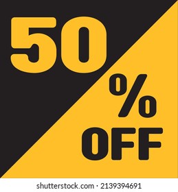 Up To 50% Off Special Offer sale sticker black and gold, vector illustration