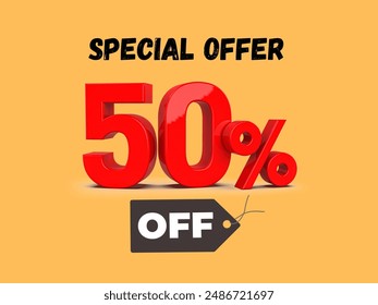 50% Off Special offer Typography Art 
