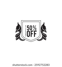 50% Off - Speech Bubble, Banner, Paper, Label Template. Vector Stock Illustration