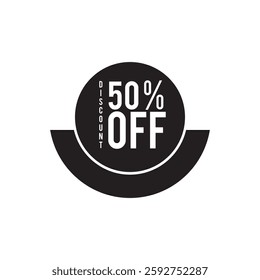 50% Off - Speech Bubble, Banner, Paper, Label Template. Vector Stock Illustration