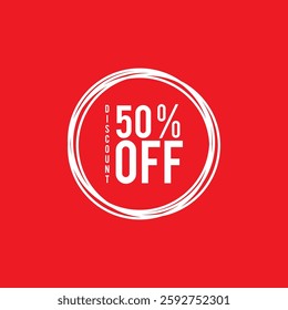 50% Off - Speech Bubble, Banner, Paper, Label Template. Vector Stock Illustration