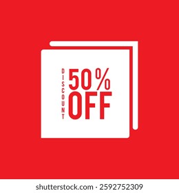 50% Off - Speech Bubble, Banner, Paper, Label Template. Vector Stock Illustration
