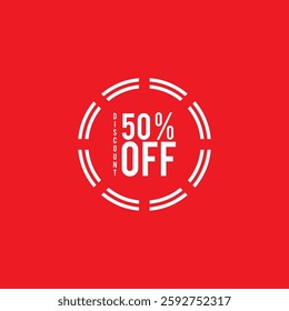 50% Off - Speech Bubble, Banner, Paper, Label Template. Vector Stock Illustration