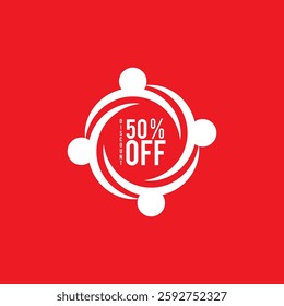 50% Off - Speech Bubble, Banner, Paper, Label Template. Vector Stock Illustration