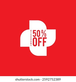 50% Off - Speech Bubble, Banner, Paper, Label Template. Vector Stock Illustration