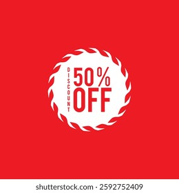 50% Off - Speech Bubble, Banner, Paper, Label Template. Vector Stock Illustration
