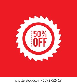 50% Off - Speech Bubble, Banner, Paper, Label Template. Vector Stock Illustration