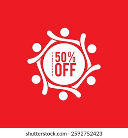 50% Off - Speech Bubble, Banner, Paper, Label Template. Vector Stock Illustration