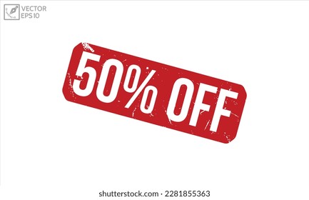 50% Off  stamp red rubber stamp on white background. 50% Off  stamp sign. 50% Off  stamp.