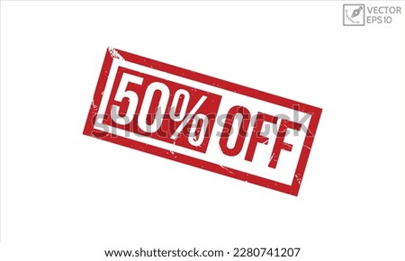 50% Off stamp red rubber stamp on white background. 50% Off stamp sign. 50% Off stamp.