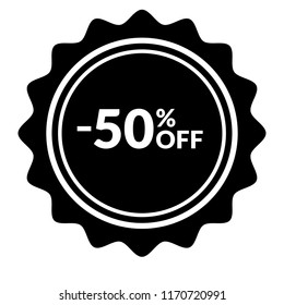 50% OFF sticker, label 