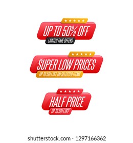 Up to 50% Off, Super Low Prices & Half Price Labels