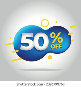 50 OFF Vector de promoción de etiquetas