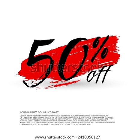50% off text in grunge style.