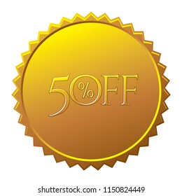 50% off vector gold icon