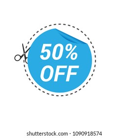 50% OFF, vector illustration