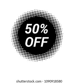 50% OFF, vector illustration