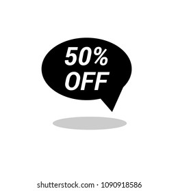 50% OFF, vector illustration