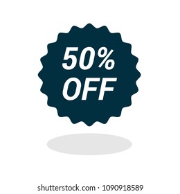 50% OFF, vector illustration