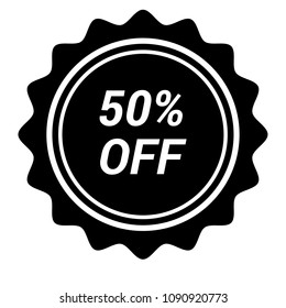 50% OFF, vector illustration