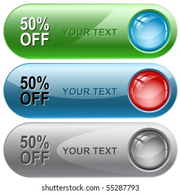 50% OFF. Vector internet buttons.