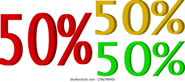 50% offer sale off 3d design .eid sale off design,illustrator,red,green,yallow color