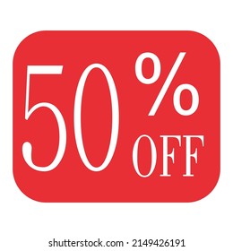 50 offer tag discount vector icon stamp