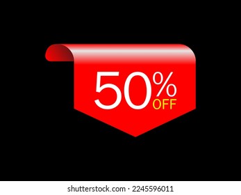 50 ofrecer etiqueta de descuento icono vectorial, ilustración vectorial.
