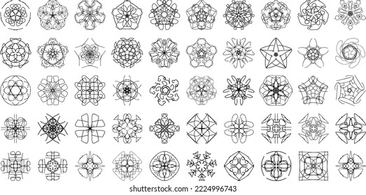 50 Ornamental mandala vector design svg