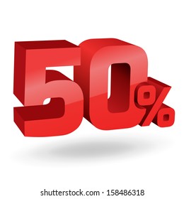 50% por cento; dígitos. Ilustração vetorial.
