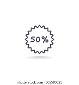 50% percent; digits. Vector illustration.
