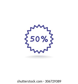 50% percent; digits. Vector illustration.