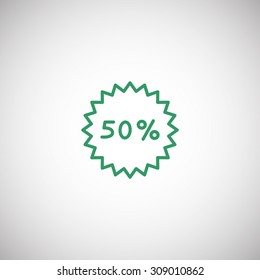 50% percent; digits. Vector illustration.