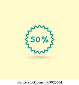 50% percent; digits. Vector illustration.