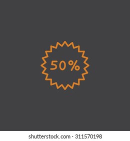 50% percent; digits. Vector illustration.
