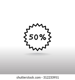 50% percent; digits. Vector illustration.