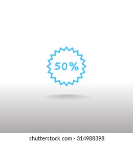 50% percent; digits. Vector illustration.