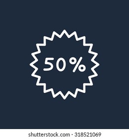 50% percent; digits. Vector illustration.