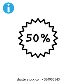 50% percent; digits. Vector illustration.