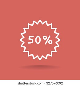 50% percent; digits. Vector illustration.
