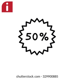 50% percent; digits. Vector illustration.