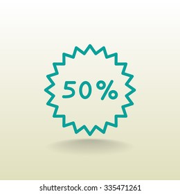 50% percent; digits. Vector illustration.
